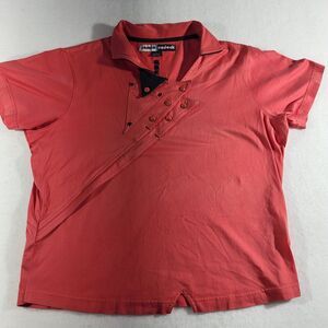 Jamie Sadock Women’s Golf Top Polo Shirt Cap Sleeve Zigzag Embroidery Size Large